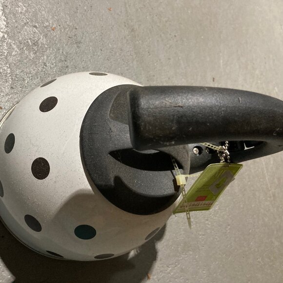 teapot white with black dots, cover and handle nwt - Picture 4 of 4